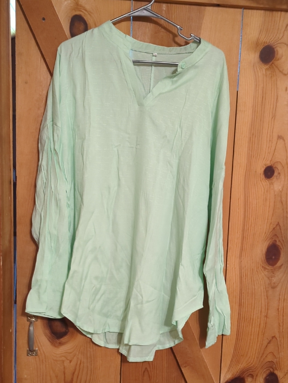 Light Mint Green Long Sleeve Tunic Top